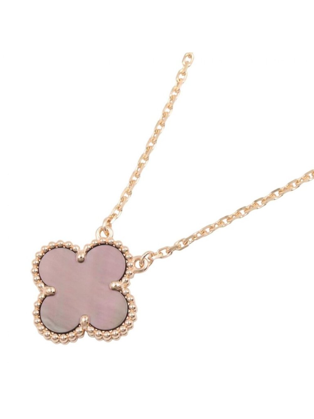 Van Cleef & Arpels Necklace Vintage Alhambra Gray Mother of Pearl Neck 37.5/42